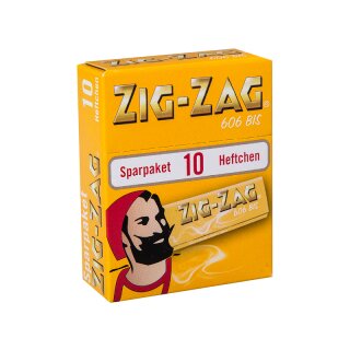 Zig-Zag Zigarettenpapier Sparpaket, 10 Hefte je 50 Blatt