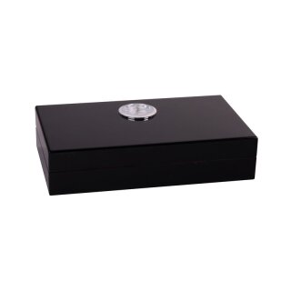 Humidor Holz-Kompakt für Zigarren, schwarz 19x11x4,4cm