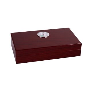 Humidor Kirschholz-Kompakt für Zigarren, bordeaux-rot  19x11x4,4cm