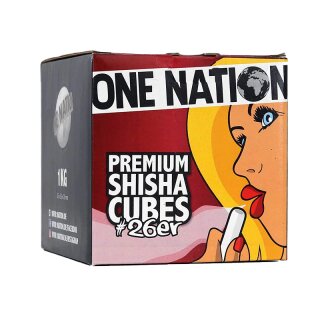 ONE NATION Premium Shisha Cubes;  #26er (Kokos), 1 kg