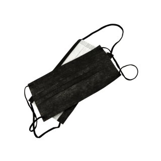 Mundbedeckung, schwarz, 3-lagig, 10x 5er Pack