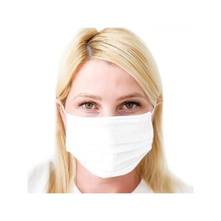 Mundbedeckung Face Mask weiß, 3-lagig, 50er Display
