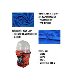 Mundschutz - Schlauch-Maske Multifunktional blau