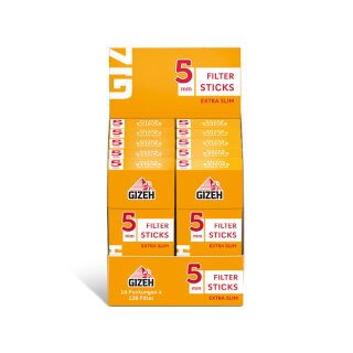 Gizeh Filter Sticks Extra Slim 5,0mm, 126 Filter 10 Pack (1 Stange)
