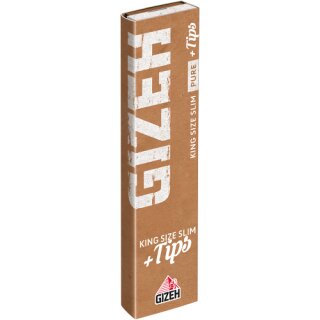 Gizeh Pure King Size Slim 34 Blatt + 34 Tips 1 Stück
