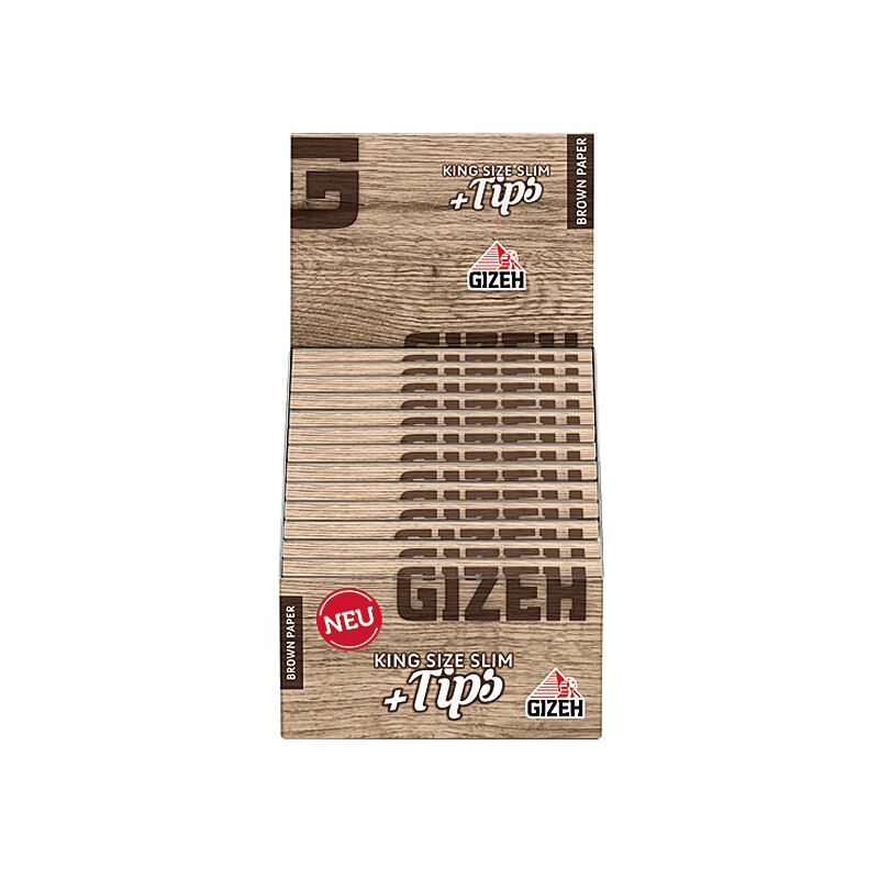 Brand New Gizeh Slim King Size+Tips Rolling Papers 26x34 Booklets 12.0 g/m SF 