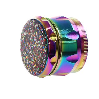 Grinder Konfetti Glitter Metall, 4-tlg.; regenbogenfarbig; 44 mm x 34 mm
