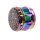 Grinder "Konfetti Glitter" Metall, 4-tlg.; regenbogenfarbig; 44 mm x 34 mm