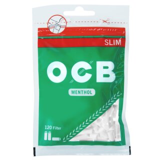 1 Stück OCB Filter Slim Menthol 6 mm 120 Filter