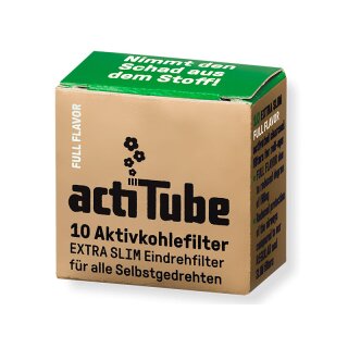 actiTube Aktivkohlefilter 6mm EXTRA SLIM FULL Flavor 10er Pack