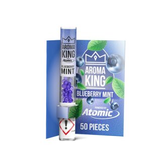 Aroma King Pen Applikator Aromakugeln Blueberry Mint (Blaubeere Minze); Packung mit 50 Kugeln; nachfüllbar