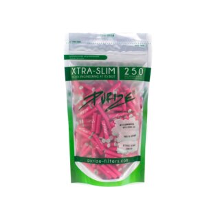 PURIZE  Aktivkohlefilter 250 XTRA Slim Size (ø 5,9 mm); Pink; 250er Vorratsbeutel
