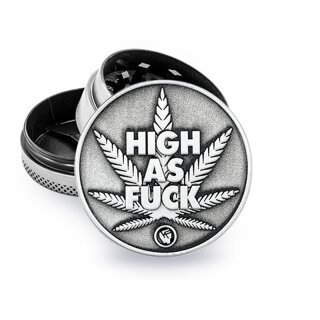 Grinder "High as Fuck" Metal; 3-tlg.; Ø 40 mm