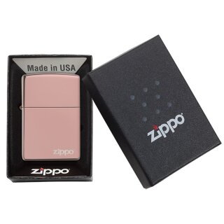 Zippo Feuerzeug - Rosé Gold high polish mit Logo